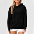 thumbnail image 4 of Women's Long Sleeve Hoodie Pullover with Pocket Oversized Streetwear Casual Cotton Sweatshirt for Fall and Winter, 4 of 9