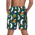 thumbnail image 4 of Uemuo Lgbt Penguin Pattern Mens Swim Trunks Quick Dry Board Shorts with Mesh Lining, Stretch Beach Shorts Quick Dry No-Chafing Board Shorts-Large, 4 of 9