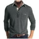 thumbnail image 1 of Blusa y camisa de manga larga con cuello vuelto para hombre, camisa de otoño invierno con botones y bolsillo, camisa de manga larga con cuello vuelto, camisa de poliéster para hombre, 1 of 6
