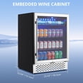 thumbnail image 2 of Beverage Refrigerator - 120 Cans Capacity Cooler, Under Counter Fridge with Glass Door,LED Touch Control, Safety Locks, Removable Racks, For Kitchen, Bar, Office, Built-in/Freestanding, 2 of 9