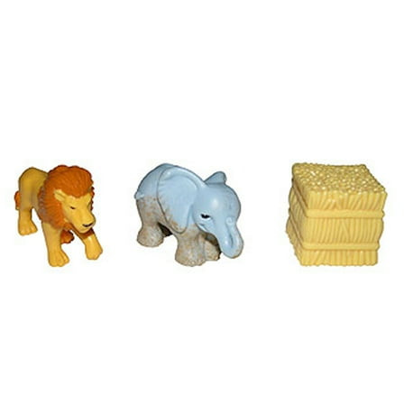 Replacement Parts for Fisher-Price GeoTrax On The Go Zoo - N4799 - Replacement Figures, Lion, Elephant and Haystack