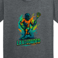 thumbnail image 4 of Inktastic Lacrosse Lax & Loaded Vibrant Sports Art Youth T-Shirt, 4 of 5