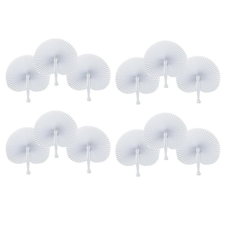 

12 Packs Paper Fan Decorative Folding Fan Pocket Fans Fan Women Girls Gift for Festival Wedding Party Decorations Round