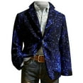 thumbnail image 5 of ChaoLingNeng Mens Mardi Gras Blazer, Relaxed Fit Carnival Print Suit Jackets Holiday Party Corduroy Button Blazers Fall Fashion Warm Mens Sport Coats And Blazers, 5 of 5