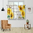 thumbnail image 2 of Sunflower Country Floral Kitchen Curtains - Rustic Vintage Flowers Farmhouse Short Cafe Curtains Retro Butterfly Decor for Living Room Window Drapes 36 Inch Length 2 Panels Set, 2 of 5