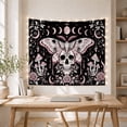 thumbnail image 5 of Bohemian Moth Pale with Patterned Wings Human Skull, Spooky Gothic for Gothic Decor Fans, Dark Art Decor, Halloween Gift, Tapestry Wall Hanging for Bedroom and Dorm, 5 of 7