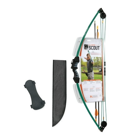 Bear Archery Scout Youth Bow Set Includes Arrows, Armguard, Arrow Quiver, and Recommended for Ages 4 to 7 – Hunter (Best Youth Starter Compound Bow)