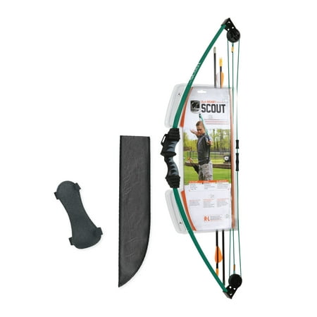 Green Arrow Helena Bear Archery Scout Youth Bow Set Includes Arrows, Armguard, Arrow Quiver, and Recommended for Ages 4 to 7 – Hunter Green ()