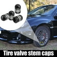 thumbnail image 2 of Motoforti Universal Tire Valve Stem Caps Car Accessories Aluminum Alloy Black 4 Pcs, 2 of 7