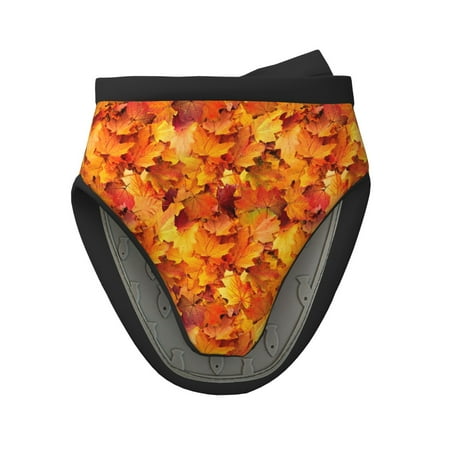 

Lukts Autumn Maple Leaf Pile for Silicone Oven Mitts Heat Resistant Silicone Potholders Mini Oven Mitts Oven Glove Kitchen Mittens Pinch Mitts Cooking Mitts