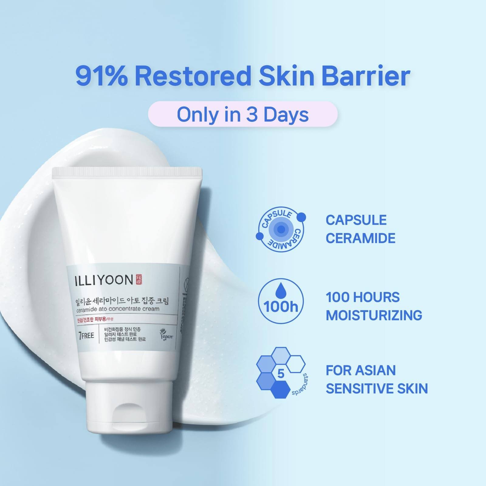 Illiyoon Ceramide Ato Concentrate Cream | Moisturizer for Dry