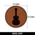 thumbnail image 2 of Ukulele Solid 2.5" Faux Leather Round Engraved Iron-On Patch - Brown, 2 of 6