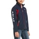 thumbnail image 3 of Chaqueta ARIAT New Team Softshell para niños, color azul, talla XS, 3 of 5