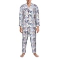 thumbnail image 3 of Sikiie Autumn Leaves Mens Pajama Set, Soft Warm Long Sleeve Sleepwear, Cozy Button-Down Pjs for Men-XX-Large, 3 of 7