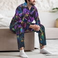 thumbnail image 6 of KLL Starry Night Iris Field Sleepwear Mens Flannel Pajamas,Long Cotton Pj Set, 6 of 7