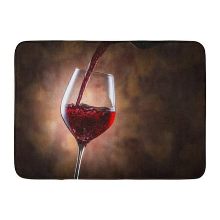 GODPOK Autumn White Glass Pour Red Wine Alcohol Taste Rug Doormat Bath Mat 23.6x15.7