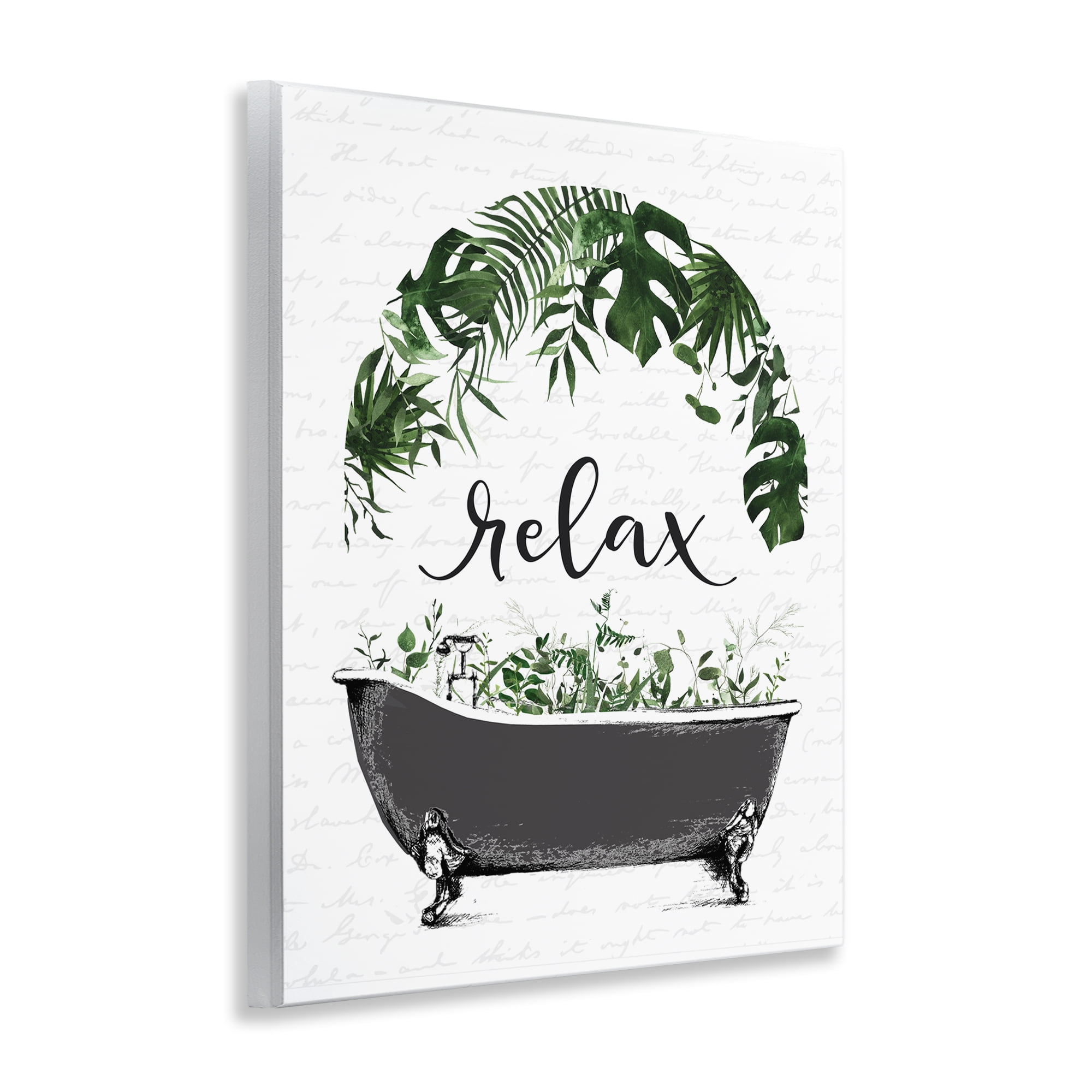 Tropical Bath Relax Wall Plaque Art, design by Lettered and Lined