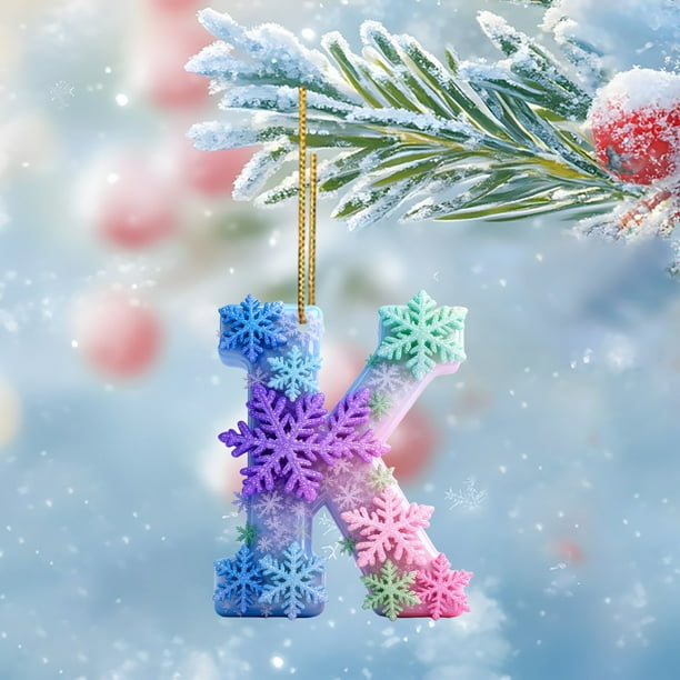 Colgante de árbol de Navidad con copo de nieve de acrílico | Adorno navideño 2D para mochila, espejo retrovisor del coche y decoración del hogar | Accesorio de decoración festiva