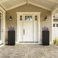 thumbnail image 6 of 2-Piece Metal Flower Pots - Easy-to-install rectangular metal flower pots, modern outdoor planters suitable for all weather conditions, with drainage holes and dividers.15" L x 15" W x 30" H, 6 of 6