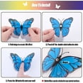 thumbnail image 3 of Butterfly Wall Decal, Removable Refrigerator Magnets, Butterfly Mural Stickers, 3D Butterfly Wall Stickers for Kids Home Room Art Decorations Wall, Double Wings - 24 Pcs Blue, 3 of 9