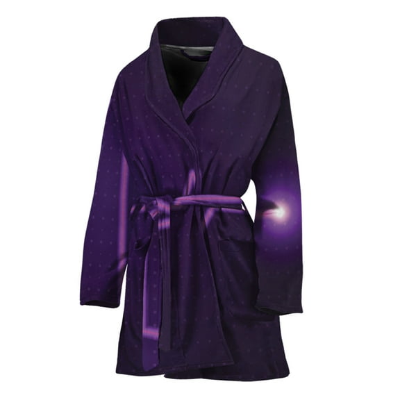 Purple Heartbeat Women Bathrobe One Size Univeral Fits Fashion Lightweight Plush Fleece Long Robe For Women