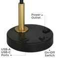 thumbnail image 5 of Possini Euro Design Keller 24" High Small Modern Desk Lamp USB Port AC Power Outlet Black Brass Finish Metal Home Office Charging, 5 of 9