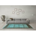 thumbnail image 3 of Ahgly Company Indoor Round Oriental Light Blue Industrial Area Rugs, 8' Round, 3 of 4