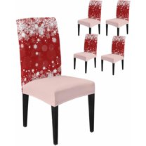 Chair Covers for Dining Room Set of 4,Winter Christmas Snowflakes Stretch Seat Protector Removable Washable Chairs Slipcovers for Kitchen Banquet Wedding Hotel,Black and White