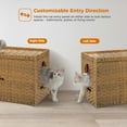 thumbnail image 3 of PEQULTI Rattan Cat Litter Box Enclosure Pet House with Taller Doorway for Large Cats Indoor Beige, 3 of 13