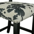 thumbnail image 4 of Linon Corey Backless Wood Counter Stool, 24" Seat Height, Black Finish with Black Cow Print Fabric, 4 of 5