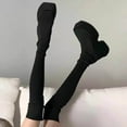 thumbnail image 5 of Black Comfortable Women'S Boots Knitted High Thick Heel High Heel Solid Color Two Wear Elastic Yarn, 5 of 5