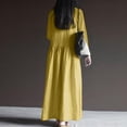 thumbnail image 3 of AYA Robe Longue Décontractée en Lin à Manches Longues et Col en V pour Femme avec Design de Gilet Élégant, 3 of 4