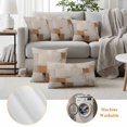 thumbnail image 6 of Outdoor Pillow Covers Brown Abstract Painting Art Waterproof Pillow Cases 16x16 Set of 2, Modern Geometric Throw Pillow Cover Pillowcase for Patio Balcony Couch Garden, 6 of 9