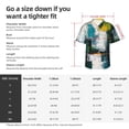 thumbnail image 5 of Sikiie Abstract Brushstrokes Green Blue Print Men's Hawaiian Shirt, Summer Beach Button Pocket Short Sleeve T-Shirt,3X-Large, 5 of 7