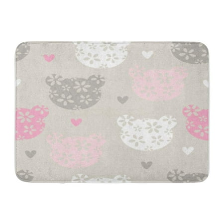 Teddy Bear Bath Collection SIDONKU Baby Teddy Bear Pattern Cute Adorable Charming Doormat Floor Rug Bath Mat 23.6x15.7 inch ()