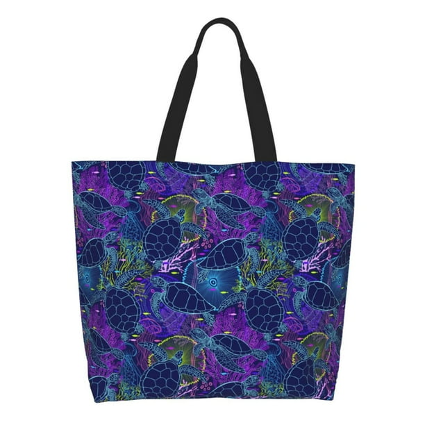Balery Turtles Bolsa Tote Estilo Estético con Cremalleras, Bolsa de Hombro, Bolsa de Compras Grande y Plegable