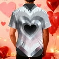 thumbnail image 6 of DIOAZUD Short Sleeve T Shirts for Men Loose Fit Valentines Button Down Shirts Love Heart Print Casual Tees Summer Holiday Tshirts, 6 of 9