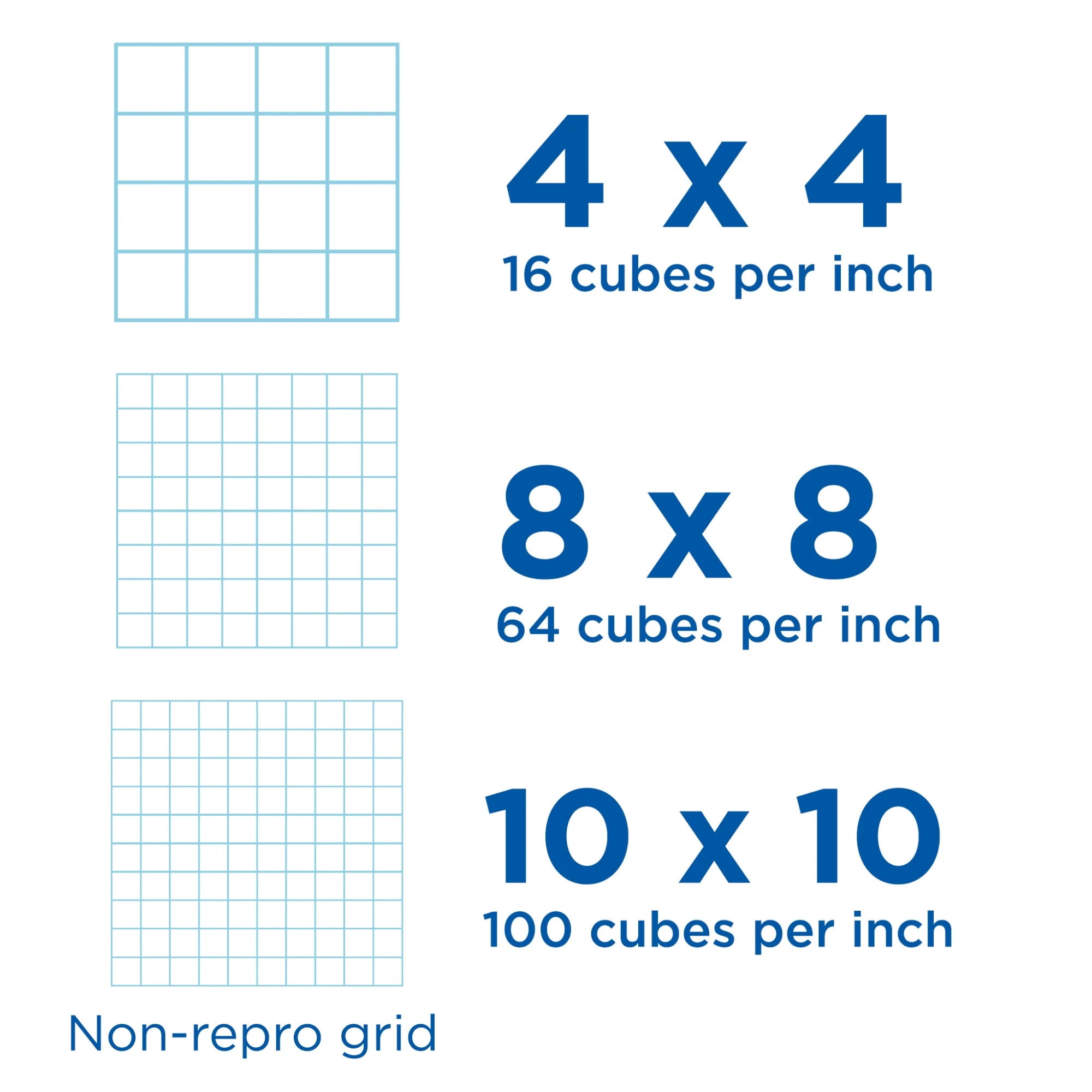 Cross section graph paper pad / 50 sheet available in 4x4, 8x8 or 10x10 grid  - walmart.com