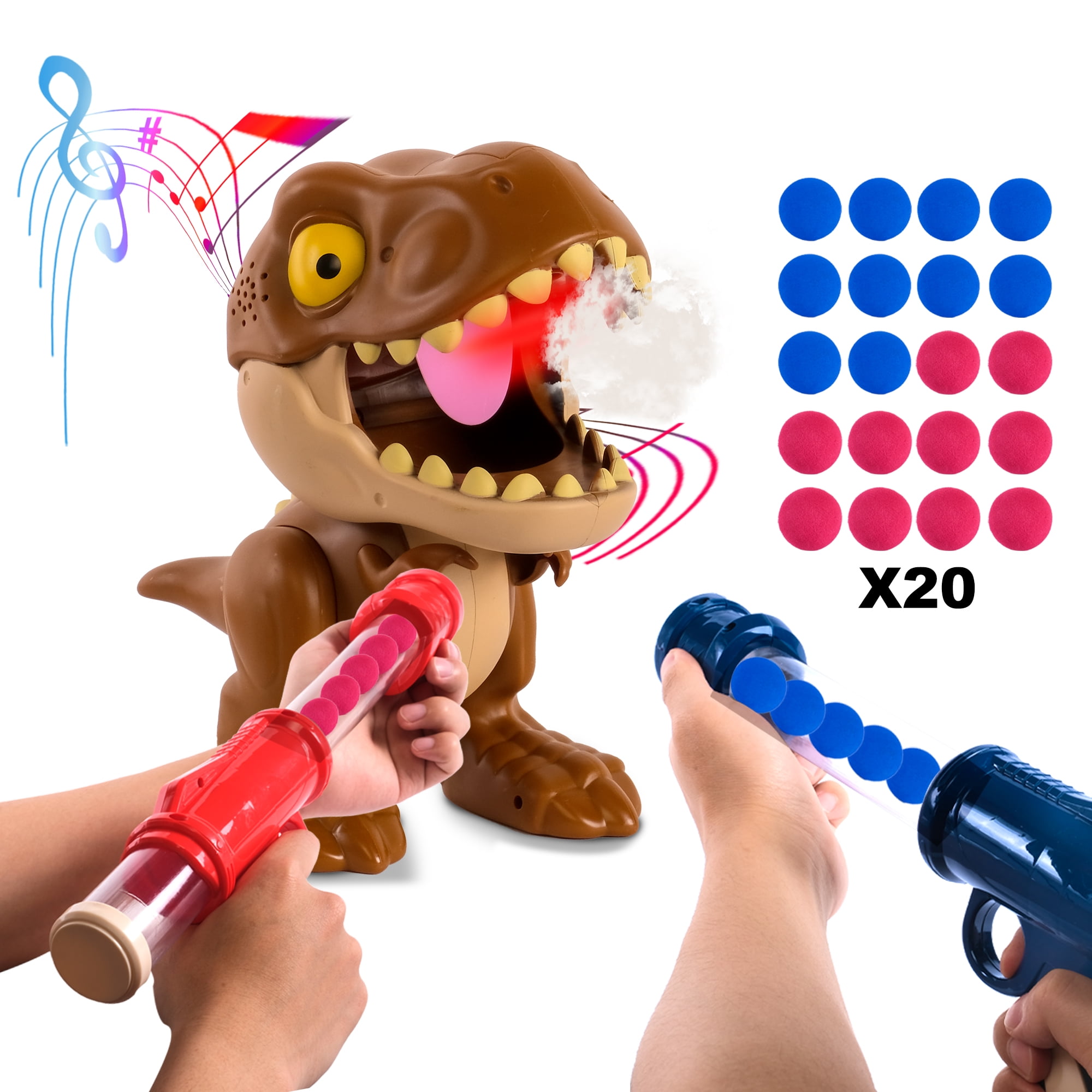Dinosaur Shooting Toys with 2 Air Pump Guns for Boys,Kids Target Shooting Games for Birthday