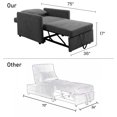 thumbnail image 4 of Aukfa 36" Chaise Futon Convertible Sofa Bed, Pull Out Sleeper Chair Bed for Home Office, Lint, Gray, 4 of 10