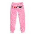 thumbnail image 5 of Fanxing I Love My Boy Sweatpants for Women, Fashion Elastic High Waist Jogger Pants Casual Loose Workout Trousers Pink M, 5 of 5