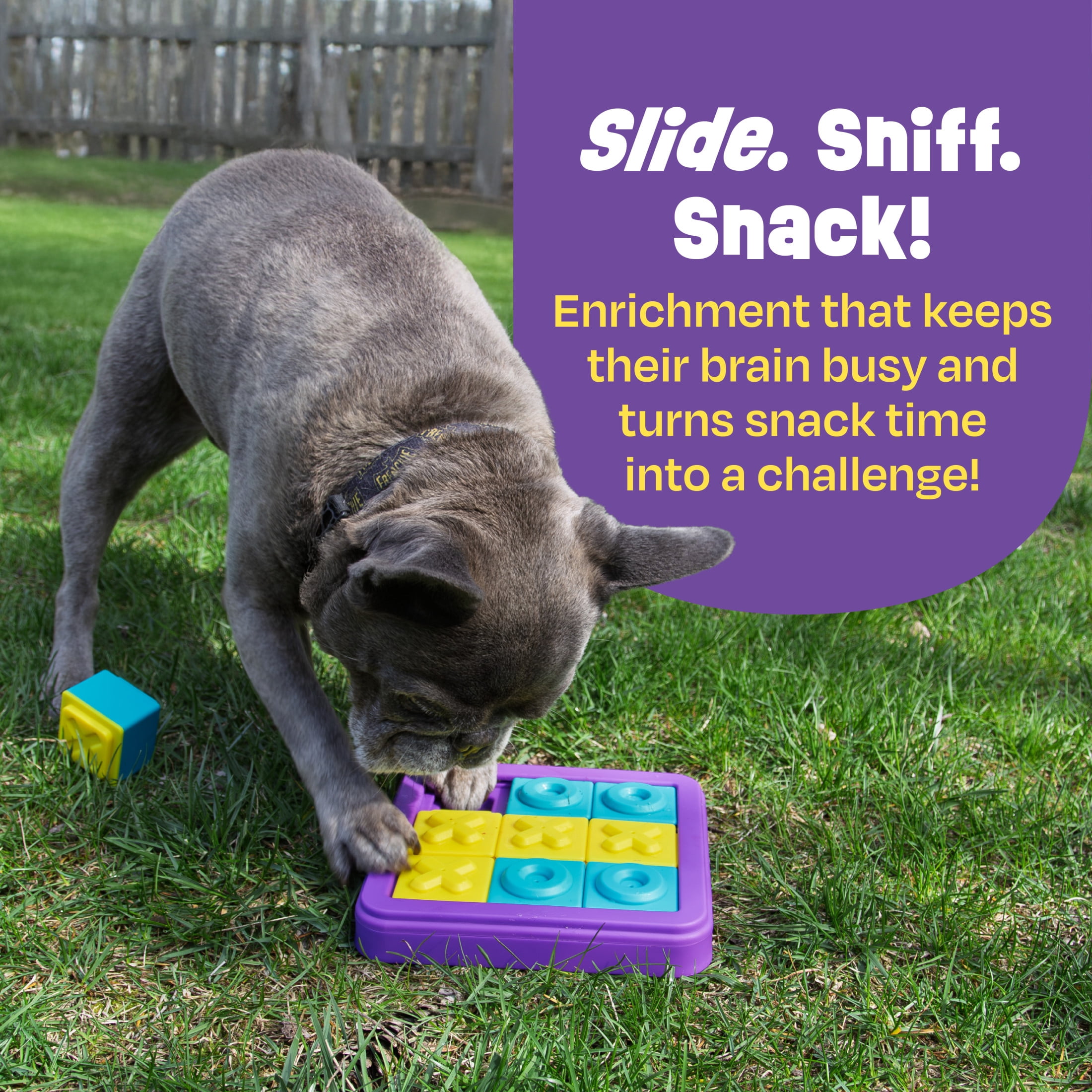Brightkins  Tic-Tac-Toe Treat Puzzle, Enrichment Interactive Dog  Birthday Toys