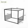 thumbnail image 2 of Queen Size Iron Platform Bed Frame with Fence Guardrails, Black, for Bedroom, 2 of 7