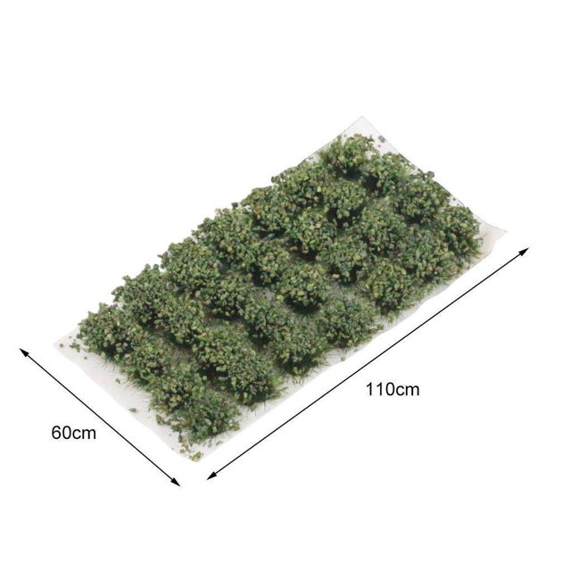 Langgg 28 PCS Grass Tufts Self Adhesive Sand Table Model Scenery Dark Green