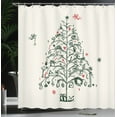 thumbnail image 4 of Ambesonne Christmas Shower Curtain, Tree and Fairies, 69"Wx75"L, Red and Green, 4 of 5