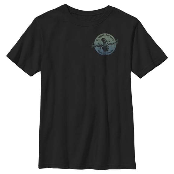 Boy's Lost Gods Classic Guitars Small Badge  Graphic Tee Black Small