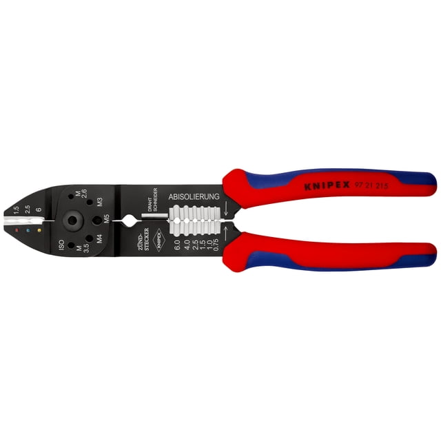 KNIPEX 97 21 215 Pinzas para engarzar terminales Con fundas en dos componentes Negro, lacado 230 mm