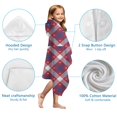 thumbnail image 7 of Red Blue White Star Plaid Checkered Pattern Hooded Bath Towel，50"x30" for Ages 3 To 12 Kids, Quick Dry Lightweight Soft Microfiber Hood Beach Towel Cover Up for Kids, 7 of 7