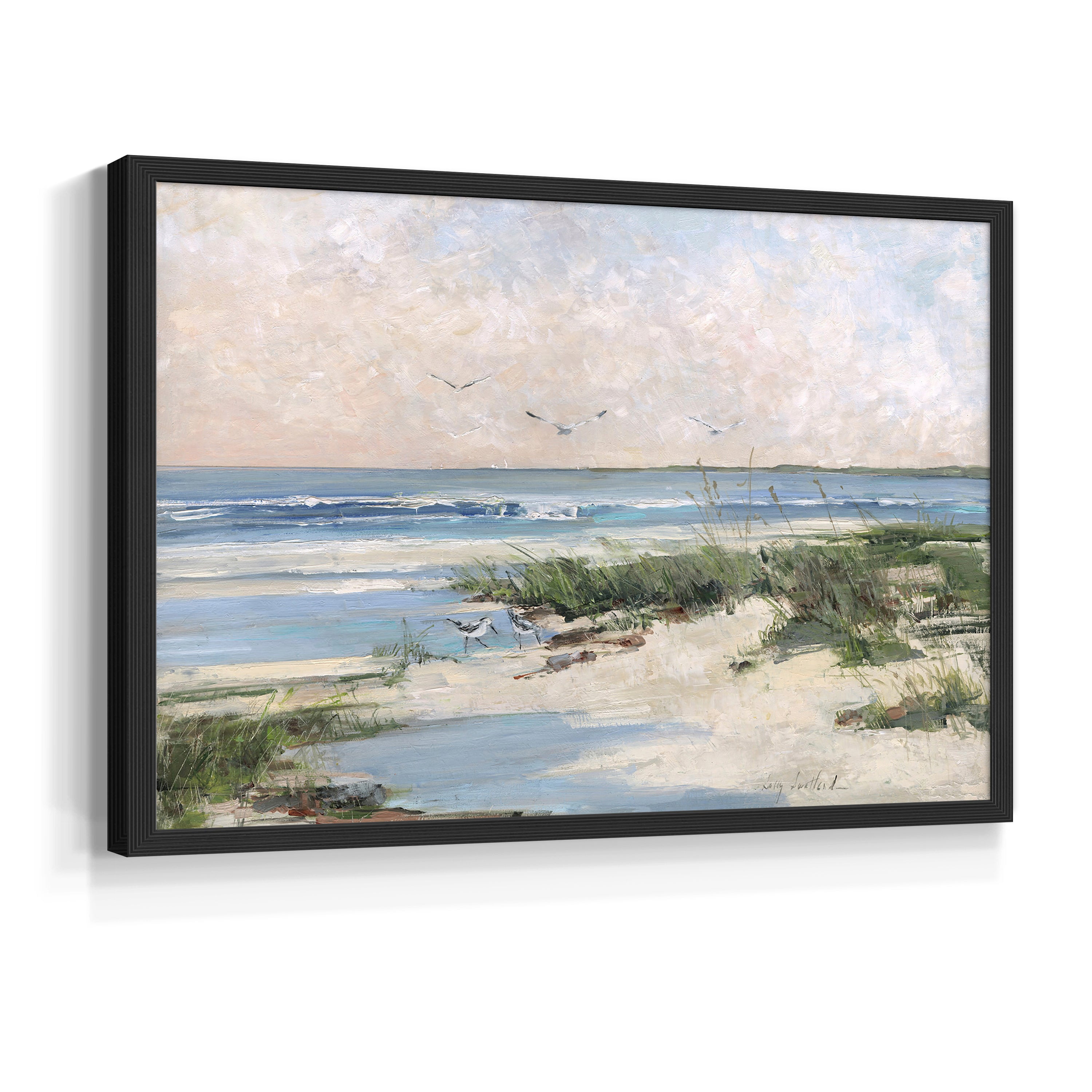 Soft Morning Sea by Sally Swatland - Restickable Framed Giclée Print