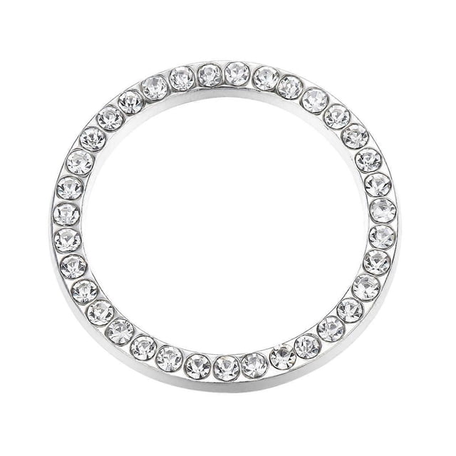 Auto Engine Start Stop Button Ring Crystal Bling Rhinestone Car Decor Accessories (White)
